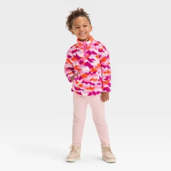 Toddler Girls' Quarter Zip-Up Jacket - Cat & Jack&trade; Pink image {2}