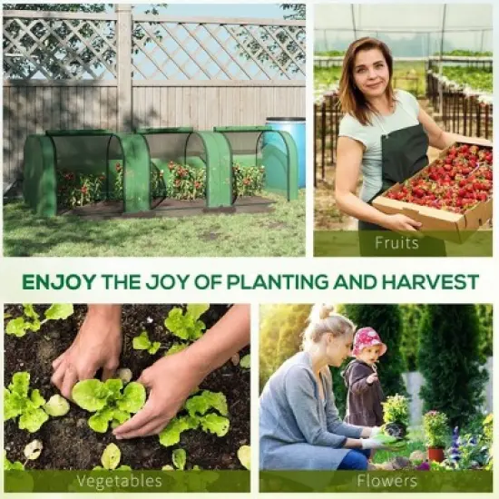 Mini Greenhouse With Roll-Up Zippered Doors, Steel Frame, UV Waterproof Cover, Portable Outdoor Tunnel Green House For Herbs, Flowers, Seedlings image {6}