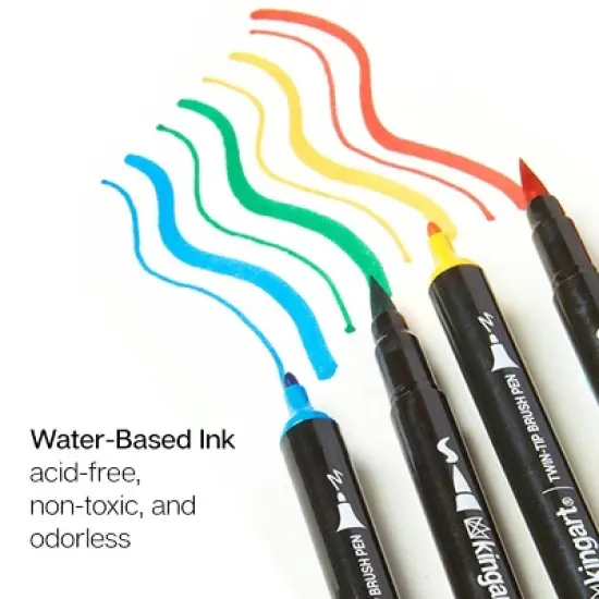 KINGART PRO Twin-Tip Brush Pens 18 Colors image {4}