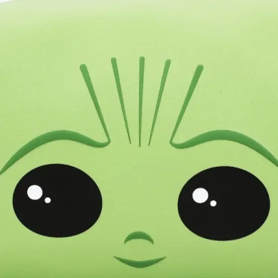 Big Face Grogu with Applique Ears on Green PU Cosmetic Bag image {2}