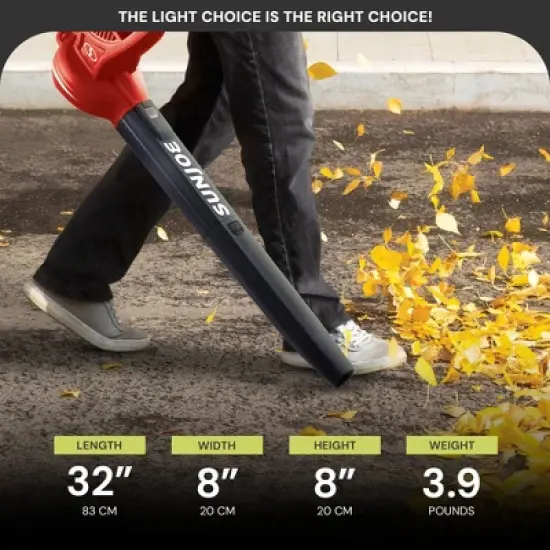 Sun Joe Electric Powered Leaf Blower, 6 Amp Motor & 155 MPH Air Speed, SBJ597E-RED image {4}