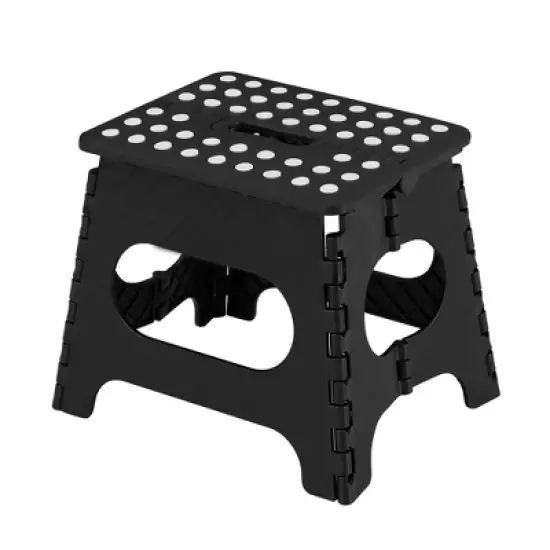 VECELO Folding Step Stool 11/13 in. Non-Slip Surface Portable Foldable  1 Step Stool  with Carry Handle, Heavy Duty Stool image {7}