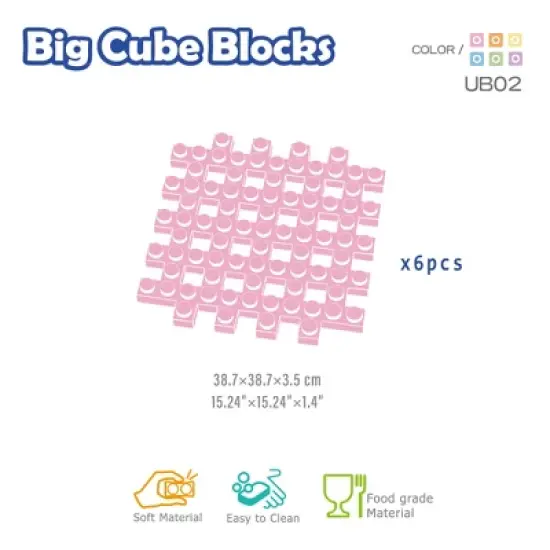 UNiPLAY Waffle Soft Blocks &mdash; Cube Puzzle Play for Cognitive and Sensory Development in Early Learning Education, Ages 3 Months and Up (6pc Set) image {7}