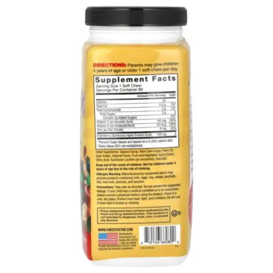 Force Factor Kids, Super Chews, Immunity, Apple Berry Burst, 60 Soft Chews image {1}