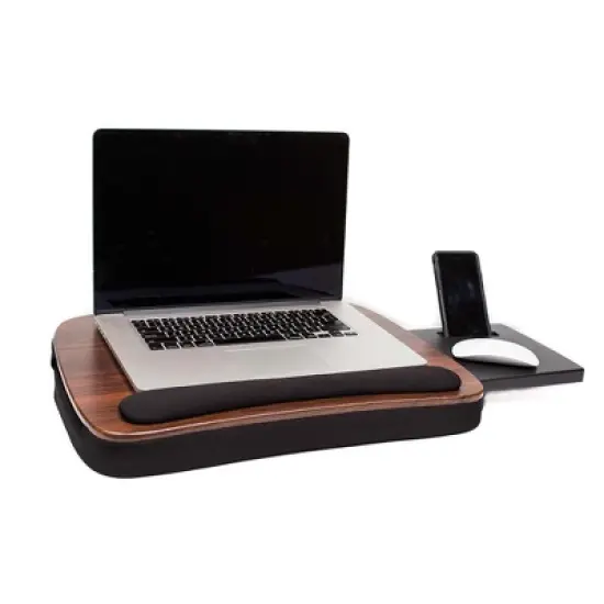 Sofia + Sam Multi Tasking Memory Foam Lap Desk (Brown Wood Top) - Supports Laptops Up to 15 Inches image {4}