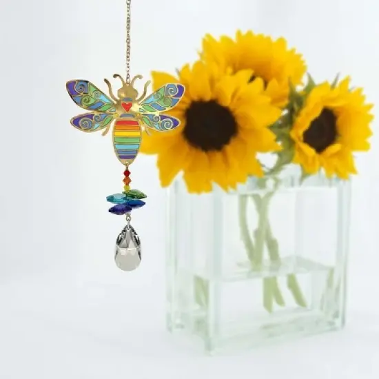 Woodstock Wind Chimes Woodstock Rainbow Makers Collection, Crystal Wonders, 5'' Bumble Bee Crystal Suncatcher CWBEE image {1}