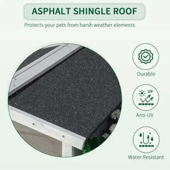 LOVMOR Wooden Cat House Outdoor with Door, Weatherproof 2-Floor Cat Shelter with Asphalt Roof image {3}