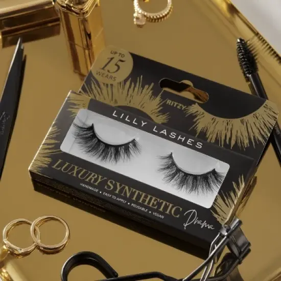 Lilly Lashes Luxury Synthetic False Eyelashes Drama - Ritzy - 1ct image {6}