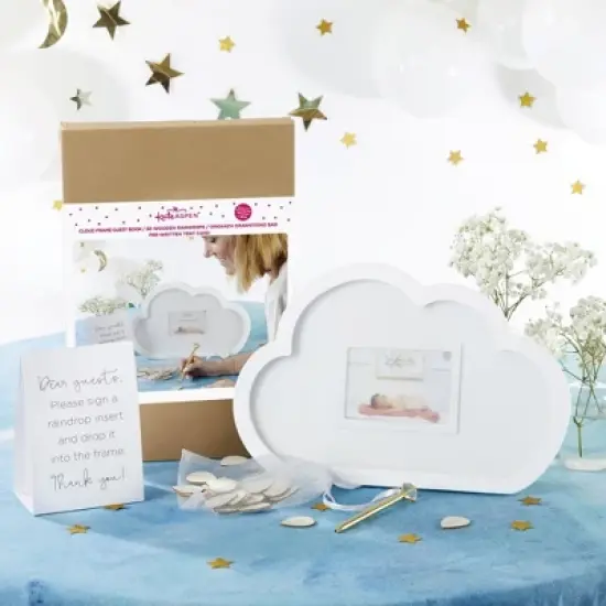 Kate Aspen Baby Shower Guest Book Alternative - Cloud Frame | 22122NA image {4}