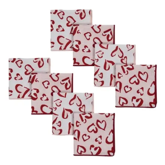 Split P Waffle Weave Wild Heart Print Dishcloths Set of 8 image {6}
