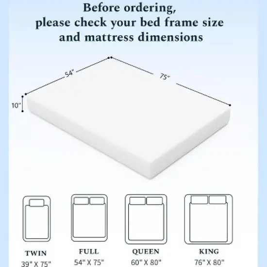 Vipbear Memory Foam Mattress with Tencel Cover Premier Cooling Green Tea/Gel image {1}