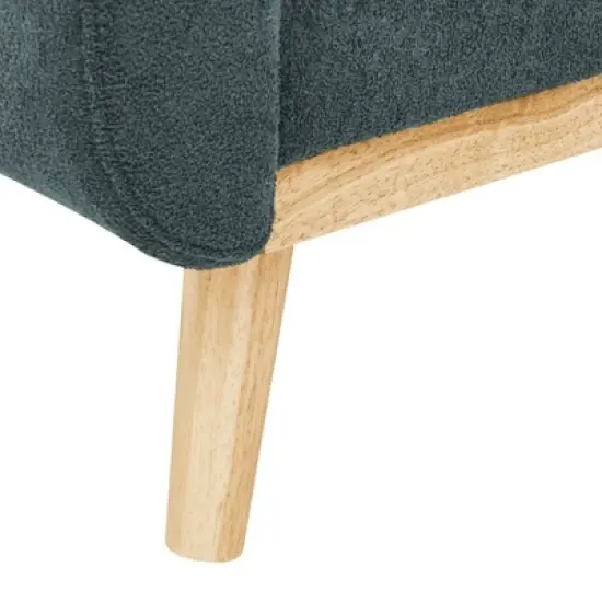 67.7" Wide Mid-Century Modern Polyester Tufted Loveseat Sofa With Wooden Legs image {6}