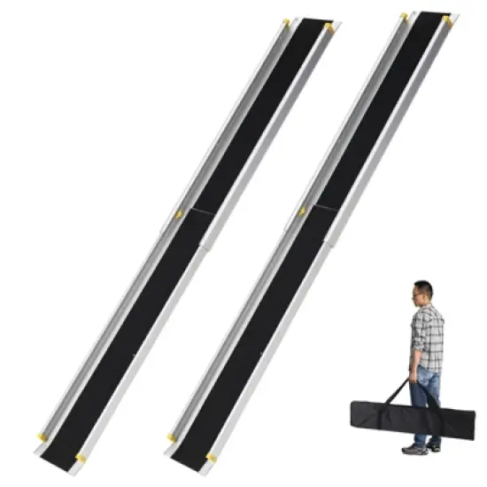 6 FT Telescoping Wheelchair Ramp for Home Steps, Aluminum Portable Wheelchair Ramps with Carrying Bag image {7}