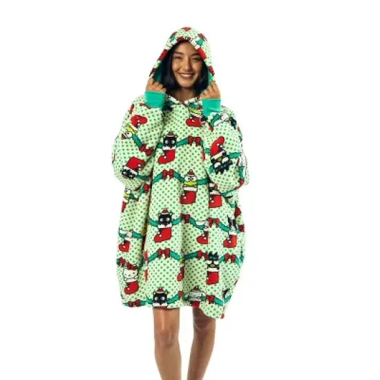 Hello Kitty & Friends Christmas Character Stockings Green Hoodie Wearable BlanketOSFA image {3}