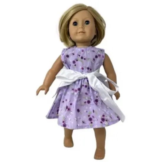 Doll Clothes Superstore Size 4 Matching Girl And Doll Long Purple Flower Dresses image {2}
