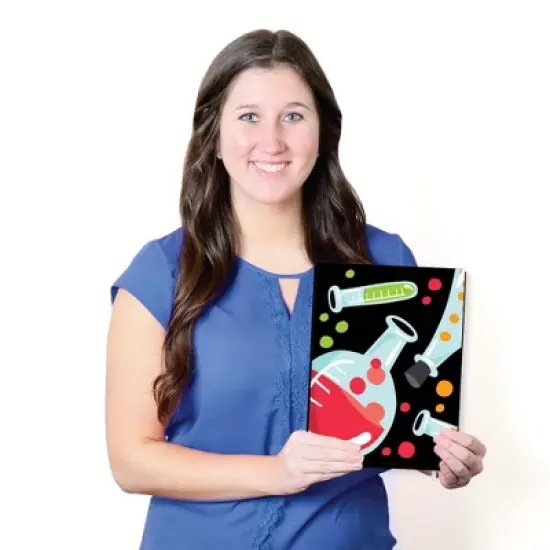 Big Dot of Happiness Scientist Lab - Baby Boy Nursery Wall Art and Mad Science Kids Room Decor - 7.5 x 10 inches - Set of 3 Prints image {4}