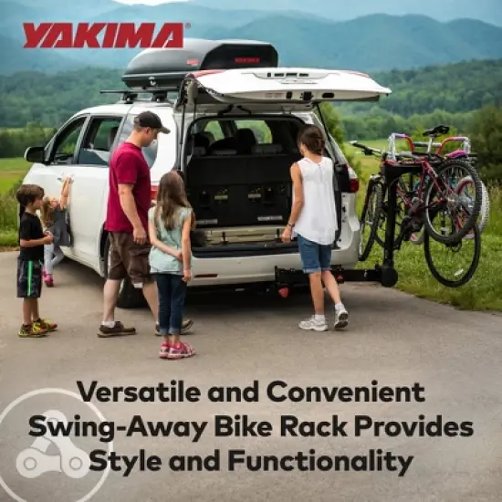 Yakima FullSwing Premium Swing-Away Bike Rack Rear Vehicle Hitch and Receiver Mountable Accessory with Secure ZipStrips, Universal Fit, Black image {5}
