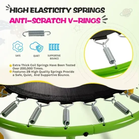 UNISOAR 36 Inch Indoor Trampoline for Kids Toddler Trampoline with Upgraded 2.0mm Steel Pipe and Handlebar - Mini Indoor Trampoline for Kids Age 3 Up image {4}