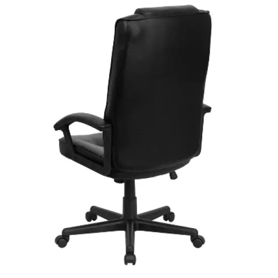 Flash Furniture Nora High Back Black LeatherSoft Executive Swivel Office Chair with Arms image {2}