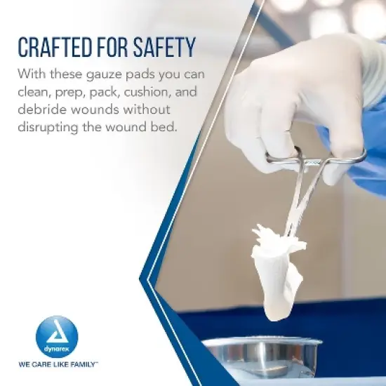 Dynarex Sterile Gauze Pads 3" x 3" 12-Ply, 100 Count image {3}