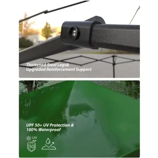 10x10 Pop Up Canopy Tent Outdoor Canopy with Removable Sidewalls Heavy Duty Commercial Instant Tent Shelter (1-Sidewall) image {6}