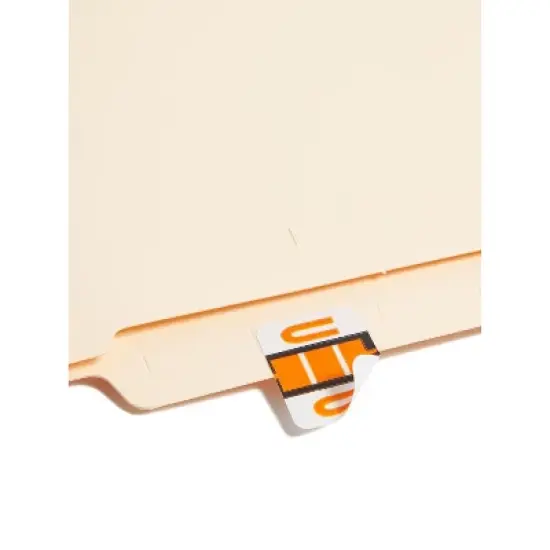 Smead A-Z Color-Coded Bar-Style End Tab Labels Letter U Light Orange 500/Roll 67091 image {1}