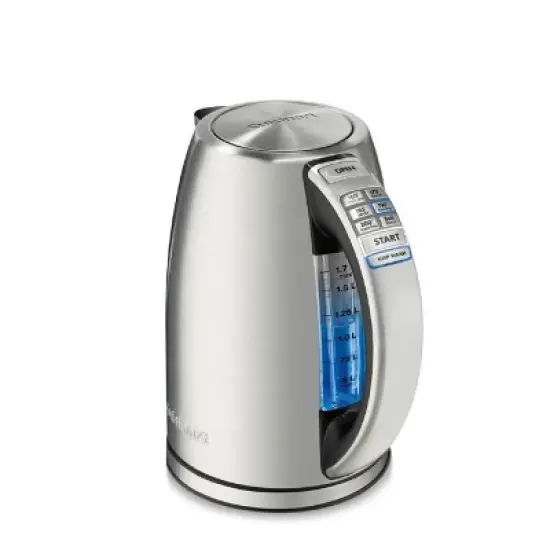 Cuisinart 1.7L Perfectemp Programmable Stainless Steel Electric Kettle Light Silver CPK-17P1: Adjustable Temp, Cordless, 360&deg; Base image {4}