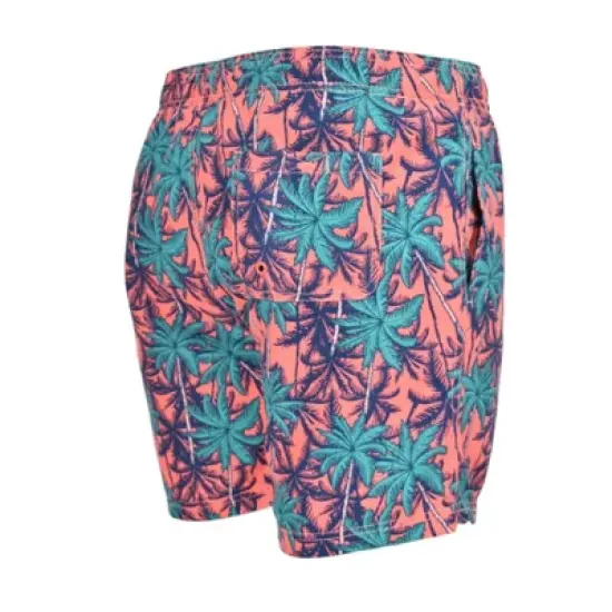 Burnside Men's Swim Suits Quick Dry 5" Inseam | Coral Palm Tree X-Large image {1}