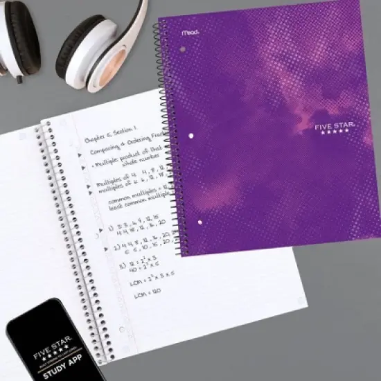 Five Star Active Subject Notebook 80ct Purple image {6}