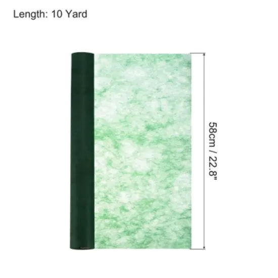 Unique Bargains Flower Wrapping Paper 30ft Floral Bouquet Waterproof Packaging Cotton for Wedding Party Green image {1}
