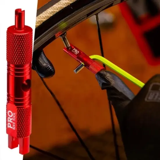 PRO BIKE TOOL Valve Core Tool For Road Bike and Motorcycle Set-ups, Red image {3}