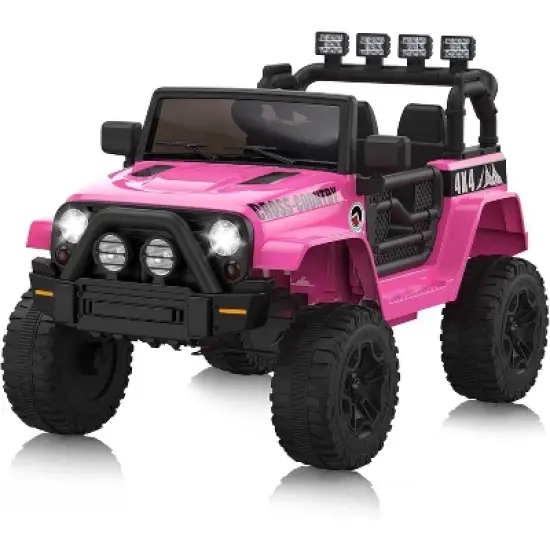 2-Seater 12V Ride-On Truck for Kids, Electric Battery Powered Car with Parental Remote Control, Safety Belt, All-Terrain Jeeps for Boys Girls image {10}