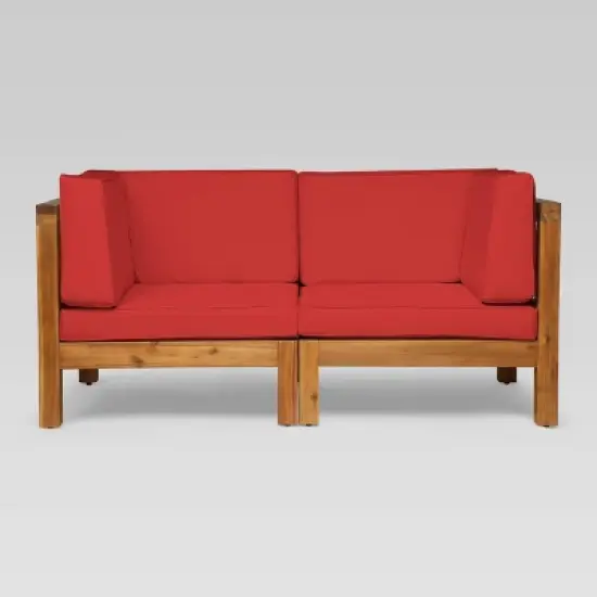 Brava 2pc Acacia Modular Loveseat - Christopher Knight Home image {5}