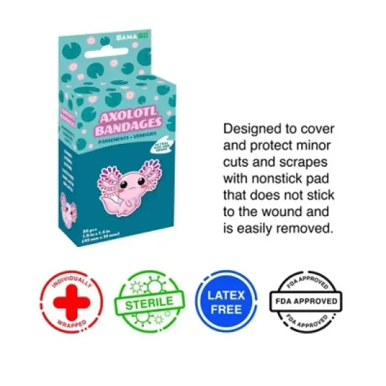 Gamago Axolotl Adhesive Bandages | 20 Count image {1}