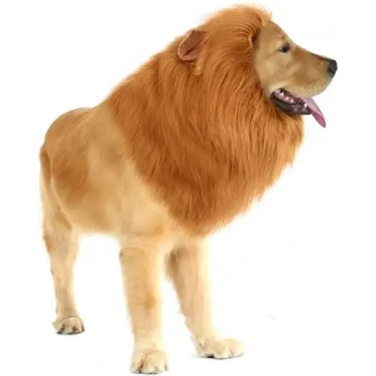 Lion Mane for Dog Costumes, Realistic Wig for Medium to Large Sized Dogs, Halloween Costumes image {8}