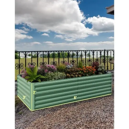 Rectangular Raised Garden Bed (2-Pack) &uml;C Double Your Gardening Potential with Ergonomic Steel Planters image {1}