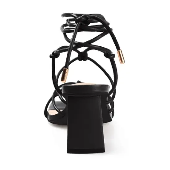 Journee Collection Womens Harpr Tru Comfort Foam Open Square Toe Block Heel Sandals image {2}