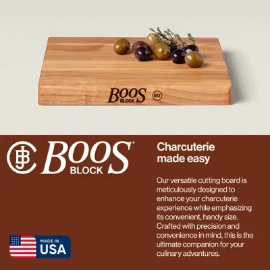 John Boos Small Chop-N-Slice Maple Wood Cutting Board for Kitchen, Reversible Edge Grain Square Butcher Boos Block image {3}