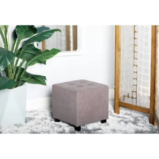 Contemporary Square Pouf Gray - Olivia & May image {1}