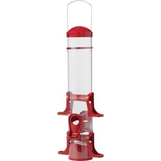 Stokes Select Red Plastic 1.6 Lb. Capacity Tube Bird Feeder image {1}