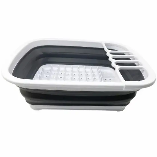 SAMMART 8L (2.11Gallons) Collapsible Plastic Dish Drainer - Foldable Drying Rack image {5}
