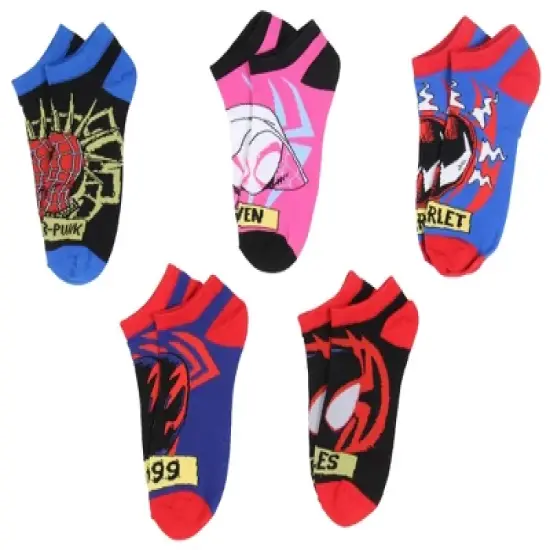 Spider-Man Across The Spiderverse Miles Morales Adult Mix And Match Ankle Socks Multicoloured image {2}