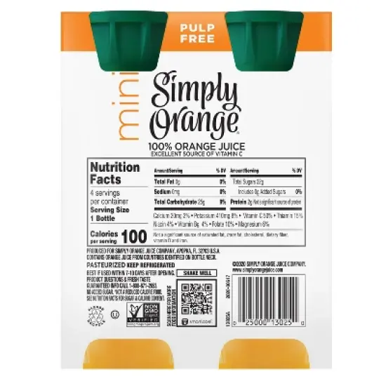 Simply Pulp Free Orange Juice - 32 fl oz/4ct image {1}