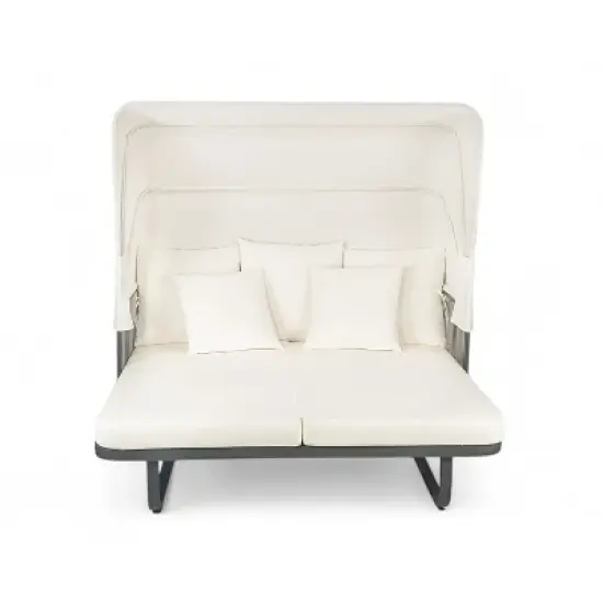 YOOCOZZ  57" Rattan Patio Daybed with Detachable Pillows image {5}