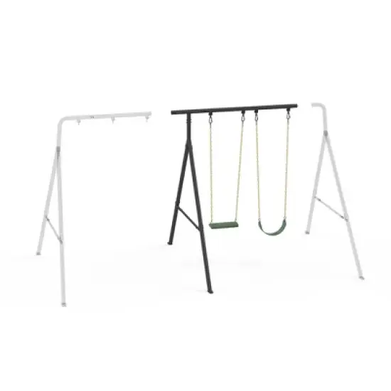 gobaplay Outdoor Single Swing Set with Support Bars for Tree Swing image {6}
