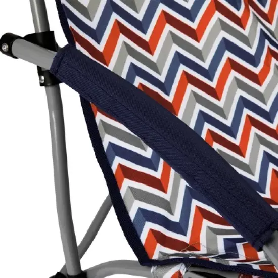 Picnic Time Tranquility Portable Beach Chair - Navy Blue/Gray image {6}
