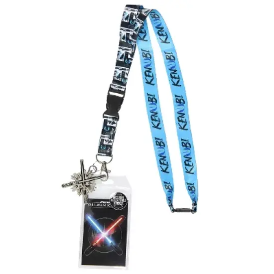 Star Wars Obi-Wan Kenobi ID Lanyard Badge Holder With Metal Light Saber Charm image {6}