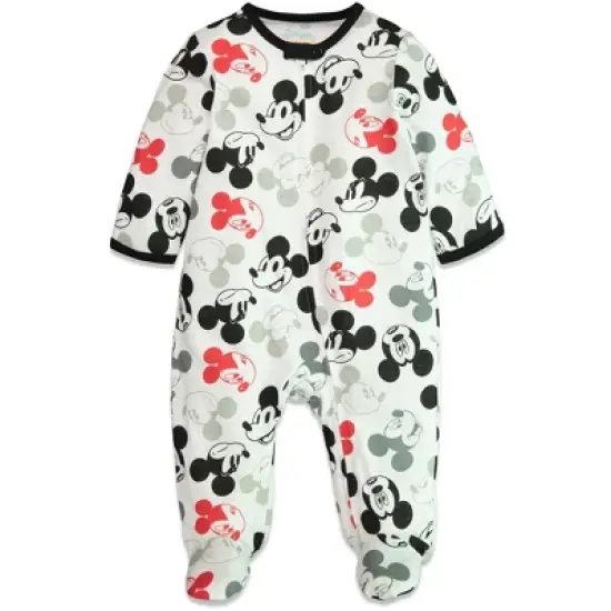Disney Mickey Mouse Baby 2 Pack Zip Up Sleep N' Play Coveralls Newborn to Infant  image {2}