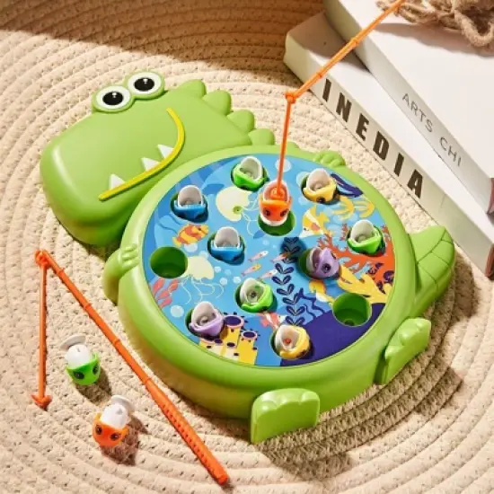 Dinosaur Fishing Game Toy Interactive Indoor/Outdoor Activity for Kids  Educational STEM Learning Toy with Dinosaur Theme Gift for Girls Boys 3-6 image {5}