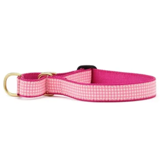 Up Country Pink Gingham Quick Release Dog Collar (X-Large (18-24 Inches) - 1 In Width) image {1}